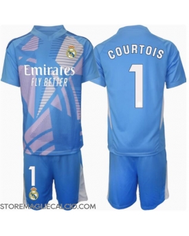 Real Madrid Thibaut Courtois #1 Portiere Maglia Gara Casa Repliche 2024-25 Bambino